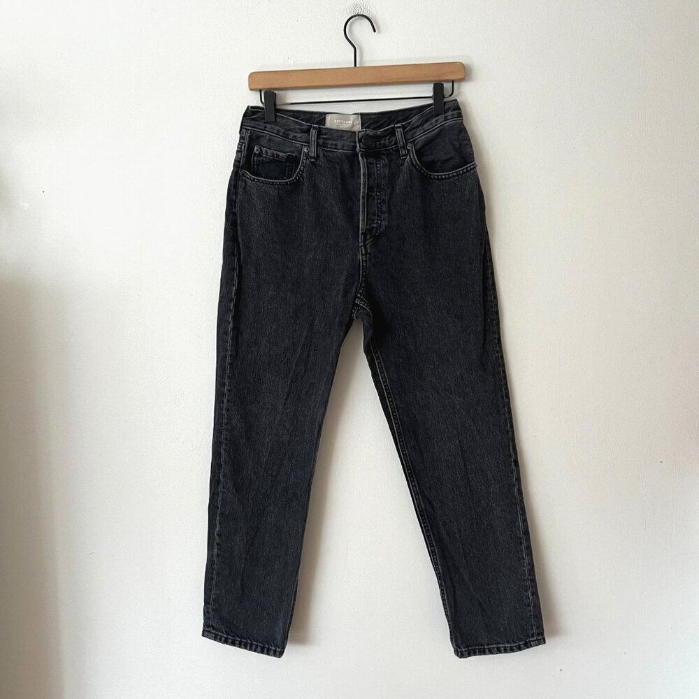 Everlane The 90s Cheeky Straight Leg Jeans Black Wash Women's Size 27 Crop